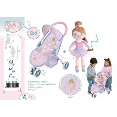 Carrozzina per Bambole Decuevas Gala 33 x 48 x 55 cm Lilla 50 cm
