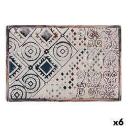 Teglia da Cucina La Mediterránea Grecia Porcellana Rettangolare 30 x 20 x 2,5 cm (6 Unità)