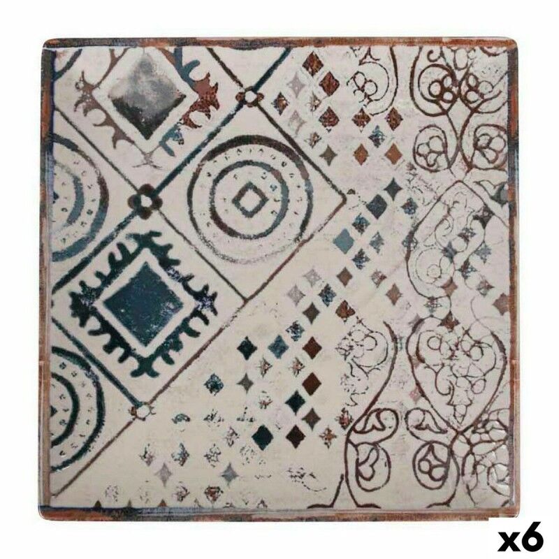 Piatto da pranzo La Mediterránea Grecia Porcellana 24 x 24 x 2 cm (6 Unità) Piatto da pranzo La Mediterránea Grecia Porcellana 24 x 24 x 2 cm (6 Unità)