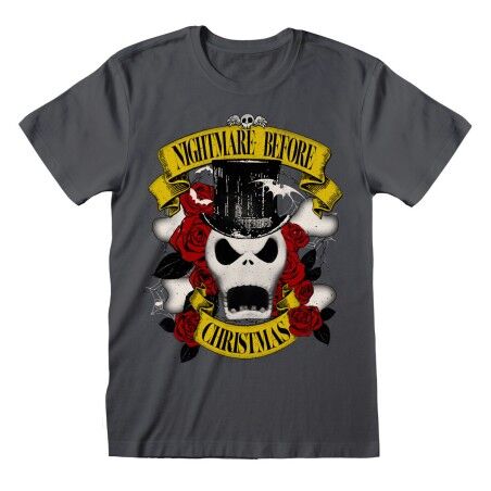 Maglia a Maniche Corte The Nightmare Before Christmas Top Hat Jack Grafite Unisex
