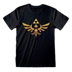 Maglia a Maniche Corte The Legend of Zelda Hyrule Logo Nero Unisex