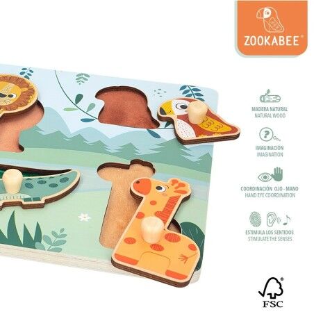 Puzzle di Legno per Bambini Woomax (12 Unità)