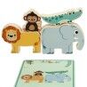 Gioco di Costruzione + Personaggi Woomax animali 16 Pezzi 7 x 7 x 1,5 cm (6 Unità)