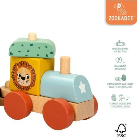 Treno Woomax 33 x 11 x 7 cm animali (6 Unità)