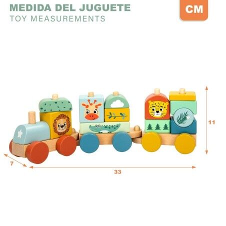 Treno Woomax 33 x 11 x 7 cm animali (6 Unità)