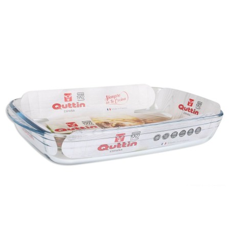 Pirofila da Forno Quttin   Trasparente Vetro Rettangolare 3 L 35,4 x 22 x 5,5 cm (6 Unità)