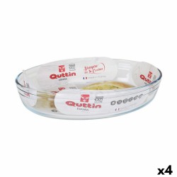 Pirofila da Forno Quttin   Trasparente Vetro Ovale 2,2 L 30,1 x 20,9 x 6,3 cm (4 Unità)