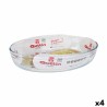Pirofila da Forno Quttin   Trasparente Vetro Ovale 2,2 L 30,1 x 20,9 x 6,3 cm (4 Unità)