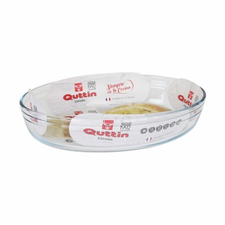 Pirofila da Forno Quttin   Trasparente Vetro Ovale 2,2 L 30,1 x 20,9 x 6,3 cm (4 Unità)