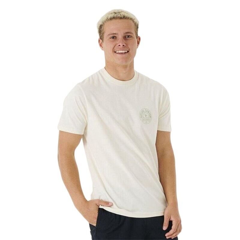 Maglia a Maniche Corte Uomo Rip Curl Stapler Bianco Maglia a Maniche Corte Uomo Rip Curl Stapler Bianco