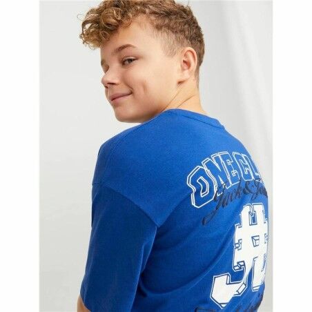 Maglia a Maniche Corte per Bambini Jack & Jones Jorcole Back Print Blu scuro