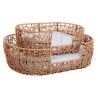 Letto per animali domestici Home ESPRIT Bianco Marrone Chiaro Metallo rattan sintetico 50 x 35 x 14 cm (2 Pezzi)