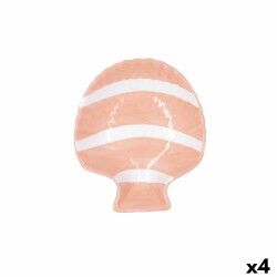 Ciotola Quid Kaleido Corallo Ceramica Conchiglia 16 x 14 x 4 cm (4 Unità)