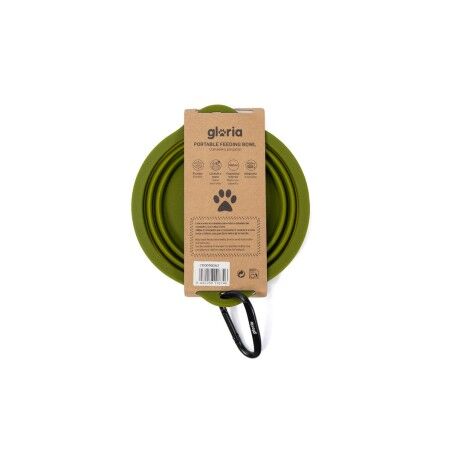 Ciotola Pieghevole per Animali Domestici Gloria Verde Silicone Alluminio 550 ml