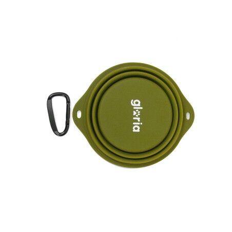 Ciotola Pieghevole per Animali Domestici Gloria Verde Silicone Alluminio 550 ml