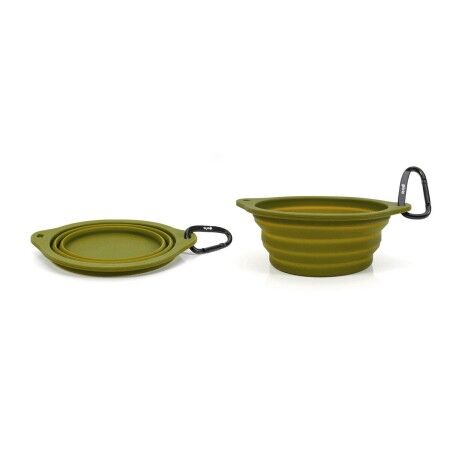 Ciotola Pieghevole per Animali Domestici Gloria Verde Silicone Alluminio 550 ml