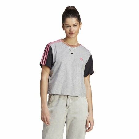 Maglia a Maniche Corte Donna Adidas 3S Cr Grigio