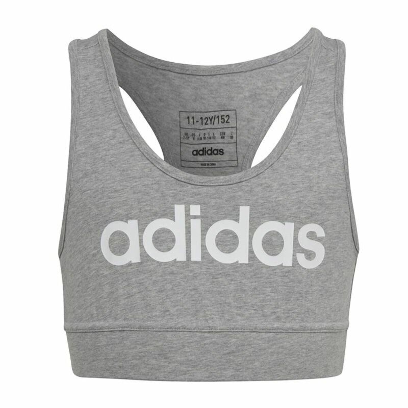 Reggiseno Sportivo Adidas Essentials Linear Logo Grigio Reggiseno Sportivo Adidas Essentials Linear Logo Grigio