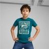Maglia a Maniche Corte per Bambini Puma Ess+ Mid 90S Graphic Azzurro
