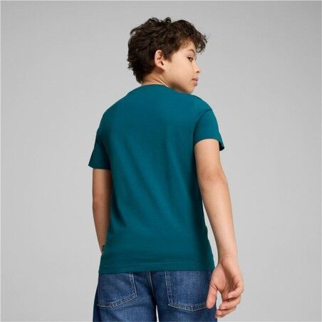 Maglia a Maniche Corte per Bambini Puma Ess+ Mid 90S Graphic Azzurro