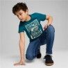 Maglia a Maniche Corte per Bambini Puma Ess+ Mid 90S Graphic Azzurro
