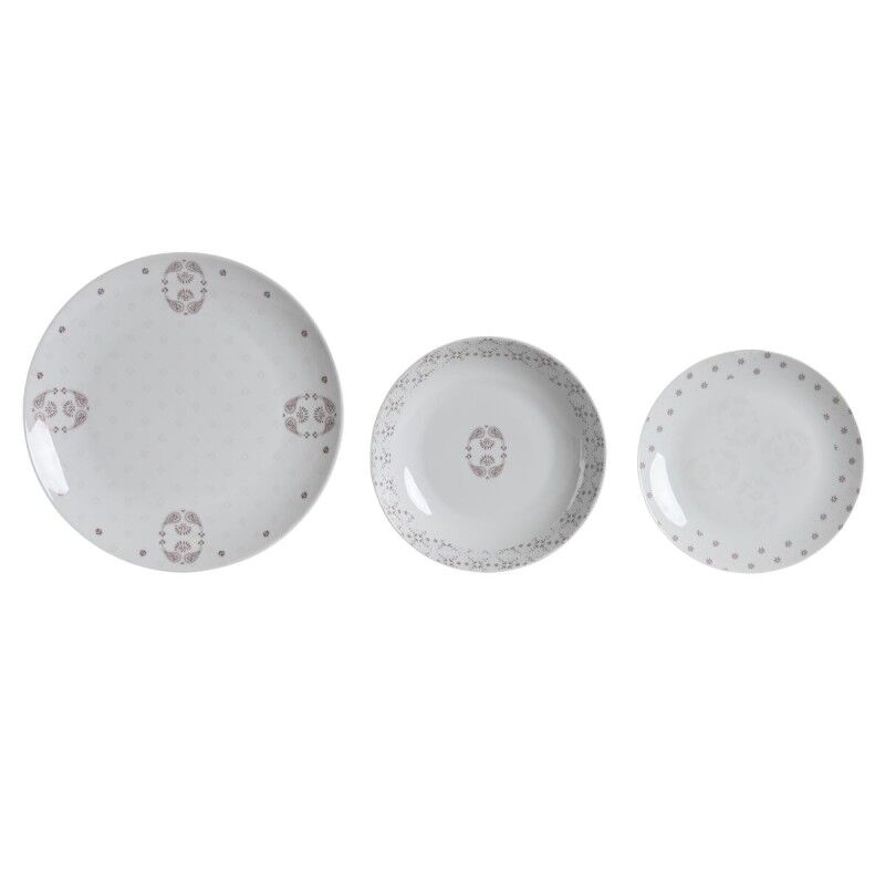 Set di Stoviglie DKD Home Decor Bianco Rosa Porcellana Scandi 18 Pezzi 27 x 27 x 3 cm Set di Stoviglie DKD Home Decor Bianco Rosa Porcellana Scandi 18 Pezzi 27 x 27 x 3 cm