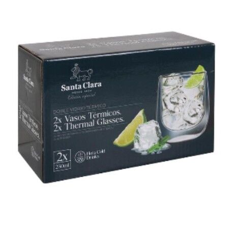 Set di Bicchieri Inde Santa Clara Vetro Borosilicato 250 ml 2 Pezzi