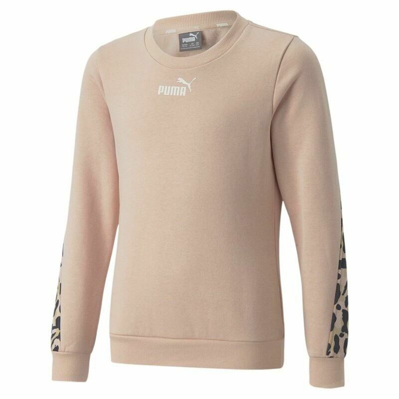 Felpa senza Cappuccio da Bambina Puma Alpha Crew Neck Beige Leopardo Rosa Felpa senza Cappuccio da Bambina Puma Alpha Crew Neck Beige Leopardo Rosa