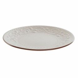 Piatto Piano DKD Home Decor Beige Marrone Gres (21 x 21 x 2.5 cm)
