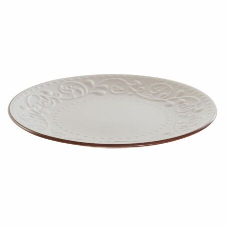Piatto Piano DKD Home Decor Beige Marrone Gres (21 x 21 x 2.5 cm)