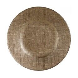 Piatto da pranzo Vivalto 3239121P-5 Dorato Vetro 21 x 2 x 21 cm