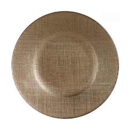 Piatto da pranzo Vivalto 3239121P-5 Dorato Vetro 21 x 2 x 21 cm