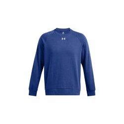 Felpa senza Cappuccio Uomo Under Armour Rival Fleece Crew Azzurro