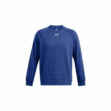 Felpa senza Cappuccio Uomo Under Armour Rival Fleece Crew Azzurro