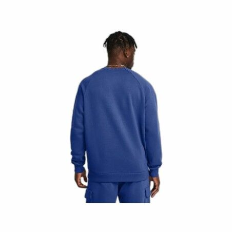 Felpa senza Cappuccio Uomo Under Armour Rival Fleece Crew Azzurro