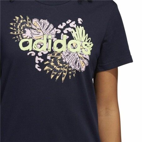 Maglia a Maniche Corte Donna Adidas Farm Print Graphic Blu scuro