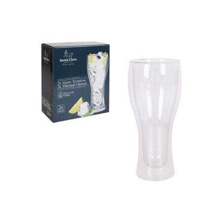 Set di Bicchieri Inde Santa Clara Vetro Borosilicato 400 ml 2 Pezzi