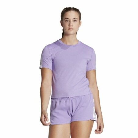 Maglia a Maniche Corte Donna Adidas Essentials Prugna Lilla