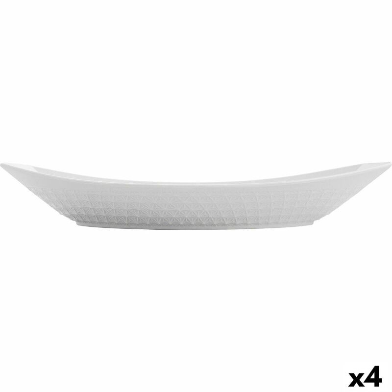 Teglia da Cucina Quid Gastro Ceramica Bianco (39,5 x 19 x 8 cm) (4 Unità) Teglia da Cucina Quid Gastro Ceramica Bianco (39,5 x 19 x 8 cm) (4 Unità)