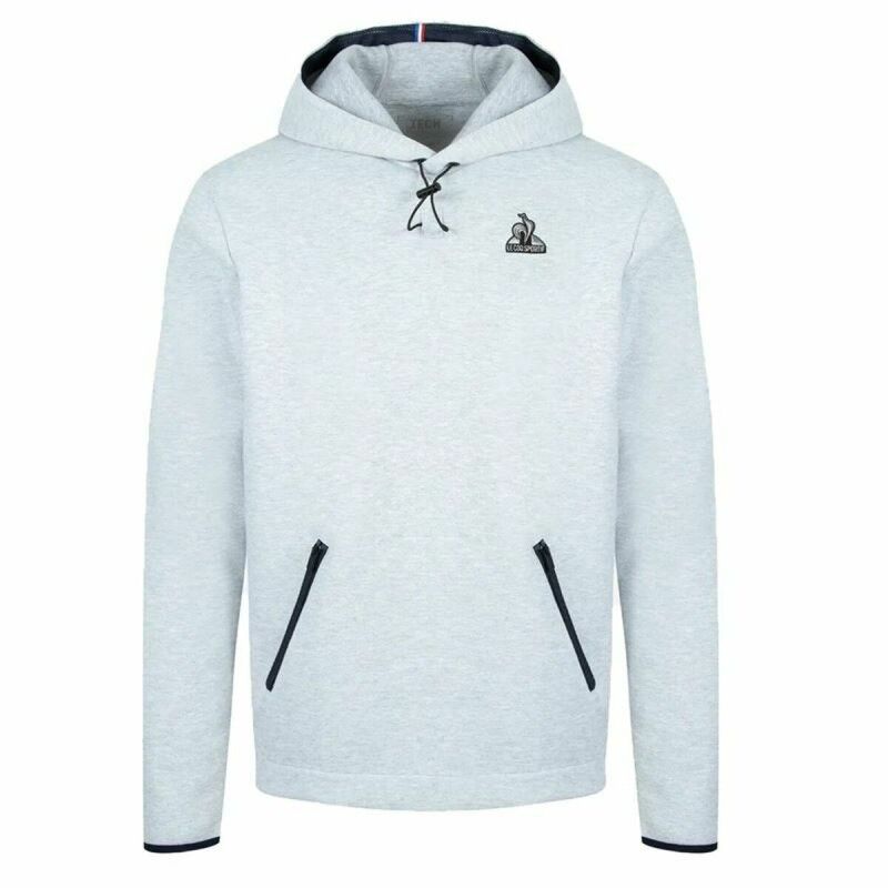 Felpa con Cappuccio Uomo Le coq sportif Tech Grigio Felpa con Cappuccio Uomo Le coq sportif Tech Grigio