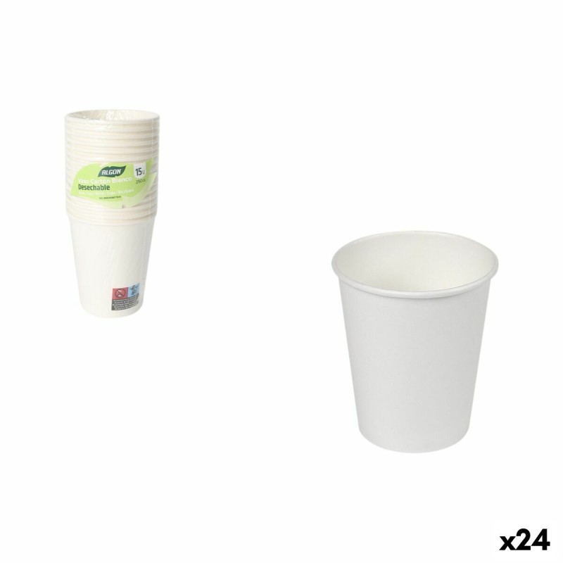 Set di Bicchieri Inde Bianco 250 ml 15 Pezzi (24 Unità)