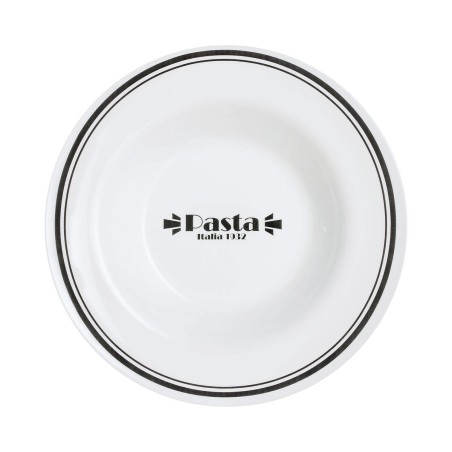 Piatto per Pasta Luminarc Friends Time Bistro Bianco/Nero Vetro 28,5 cm (12 Unità)