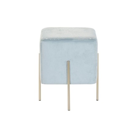 Poggiapiedi DKD Home Decor Dorato Metallo Blu cielo (34 x 34 x 40 cm)
