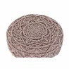 Poggiapiedi DKD Home Decor Naturale Rosa chiaro Legno Boho Macramé 53 x 53 x 31 cm