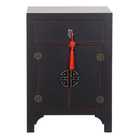 Comodino DKD Home Decor Abete Rosso Nero Legno MDF 45 x 34 x 66 cm