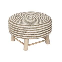 Poggiapiedi Home ESPRIT Juta Legno di eucalipto 50 x 50 x 30 cm