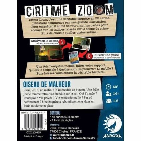 Gioco da Tavolo Asmodee Crime Zoom : Oiseau de Malheur (FR)