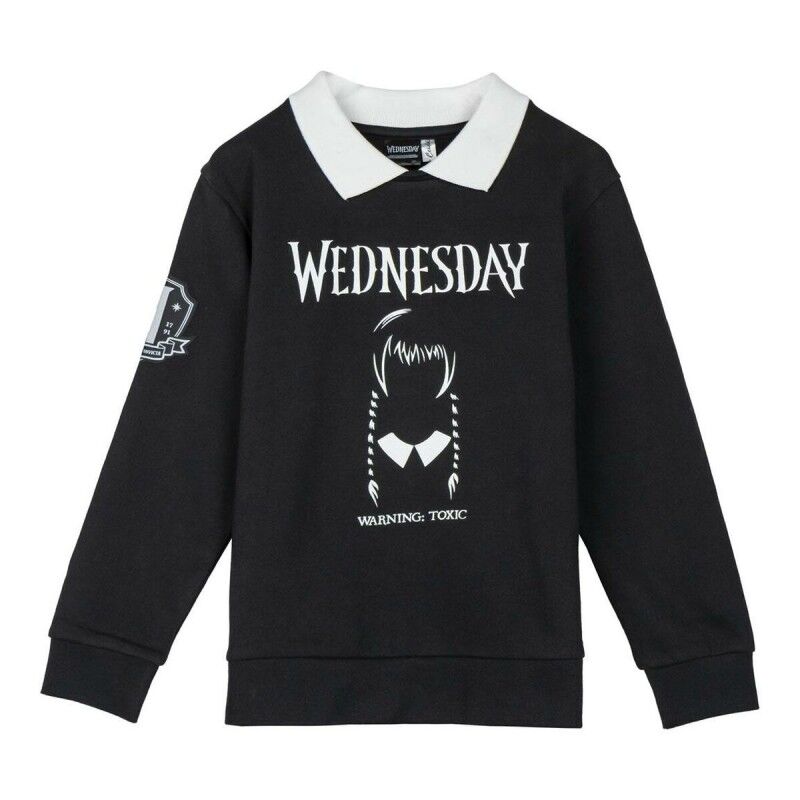 Felpa senza Cappuccio Bambino Wednesday Grigio scuro Felpa senza Cappuccio Bambino Wednesday Grigio scuro
