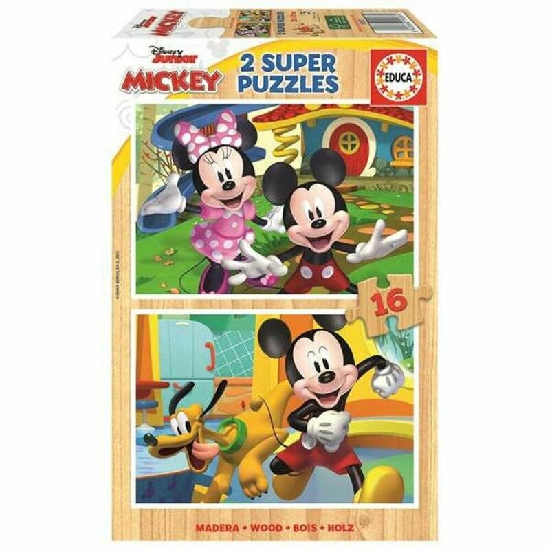 Set di 2 Puzzle Mickey Mouse 19287 16 Pezzi 36 cm Set di 2 Puzzle Mickey Mouse 19287 16 Pezzi 36 cm
