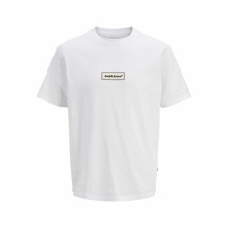 Maglia a Maniche Corte Uomo Jack & Jones JORSPLIT FAKESTITCH BRANDING Bianco